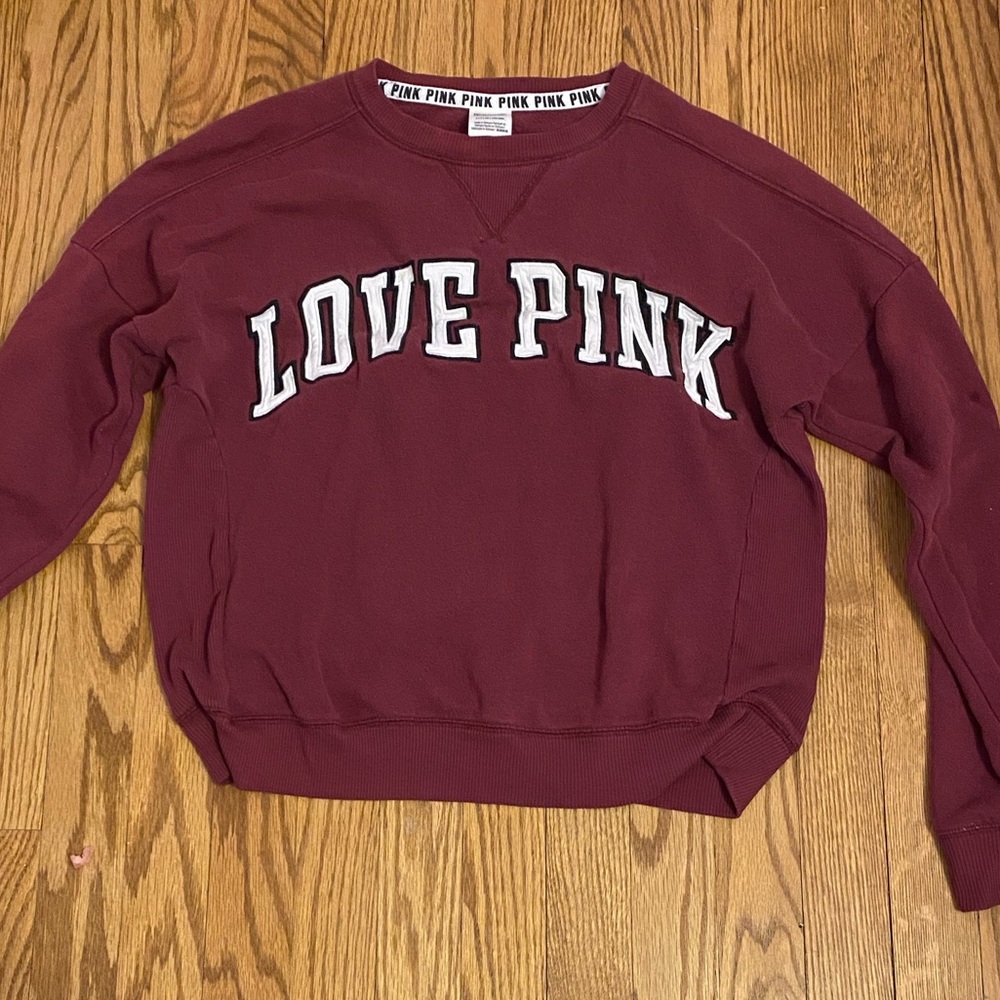 Maroon pink (branded) crewneck